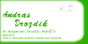 andras drozdik business card